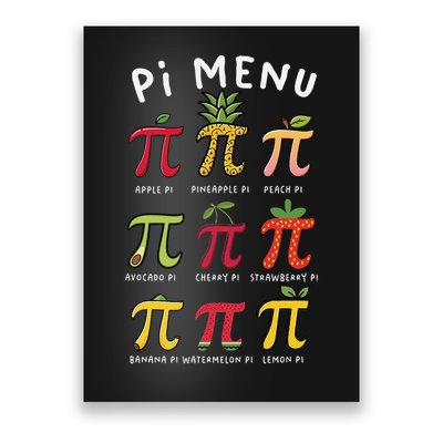 Pie Menu Funny Pi Day Pi 3 Poster