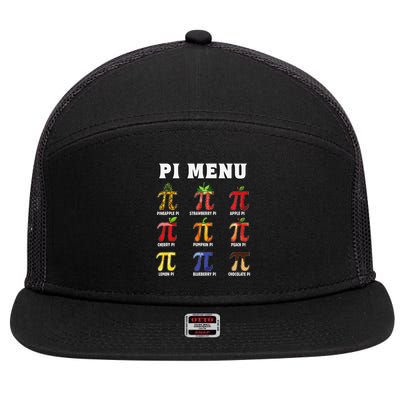 Pie Menu Funny Pi Day Pi 3 7 Panel Mesh Trucker Snapback Hat