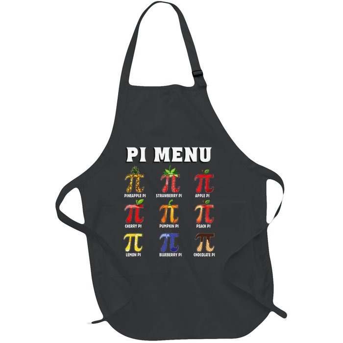 Pie Menu Funny Pi Day Pi 3 Full-Length Apron With Pockets