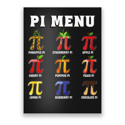 Pie Menu Funny Pi Day Pi 3 Poster