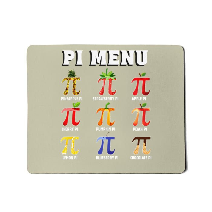Pie Menu Funny Pi Day Pi 3 Mousepad