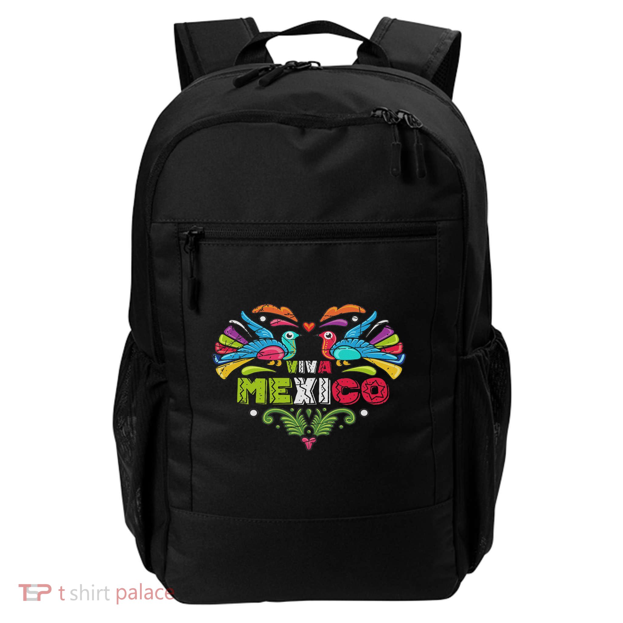 Proud Mexican Flag Peacock Animal Gift Viva Mexico Daily Commute Backpack