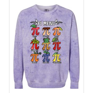 Pi Menu Funny Happy Pi Day For Fruits Loverr Pi Symbol Teacher Math Lover Colorblast Crewneck Sweatshirt