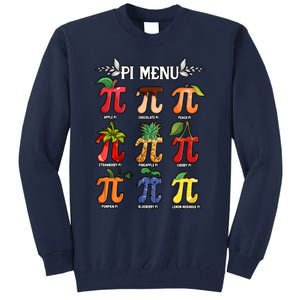 Pi Menu Funny Happy Pi Day For Fruits Loverr Pi Symbol Teacher Math Lover Tall Sweatshirt