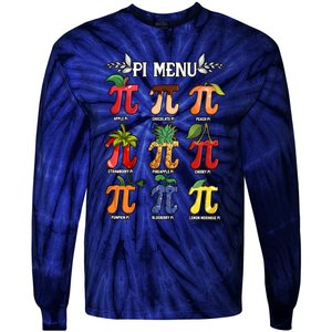 Pi Menu Funny Happy Pi Day For Fruits Loverr Pi Symbol Teacher Math Lover Tie-Dye Long Sleeve Shirt