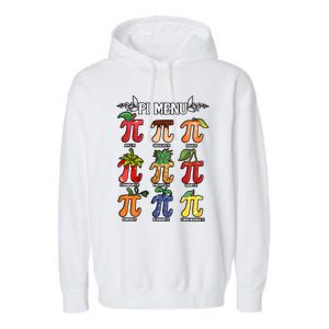 Pi Menu Funny Happy Pi Day For Fruits Loverr Pi Symbol Teacher Math Lover Garment-Dyed Fleece Hoodie