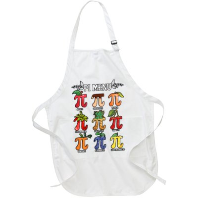 Pi Menu Funny Happy Pi Day For Fruits Loverr Pi Symbol Teacher Math Lover Full-Length Apron With Pockets