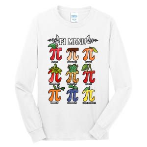 Pi Menu Funny Happy Pi Day For Fruits Loverr Pi Symbol Teacher Math Lover Tall Long Sleeve T-Shirt