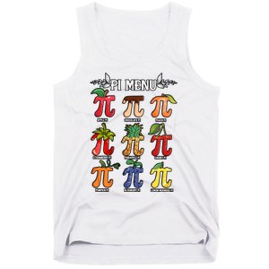 Pi Menu Funny Happy Pi Day For Fruits Loverr Pi Symbol Teacher Math Lover Tank Top