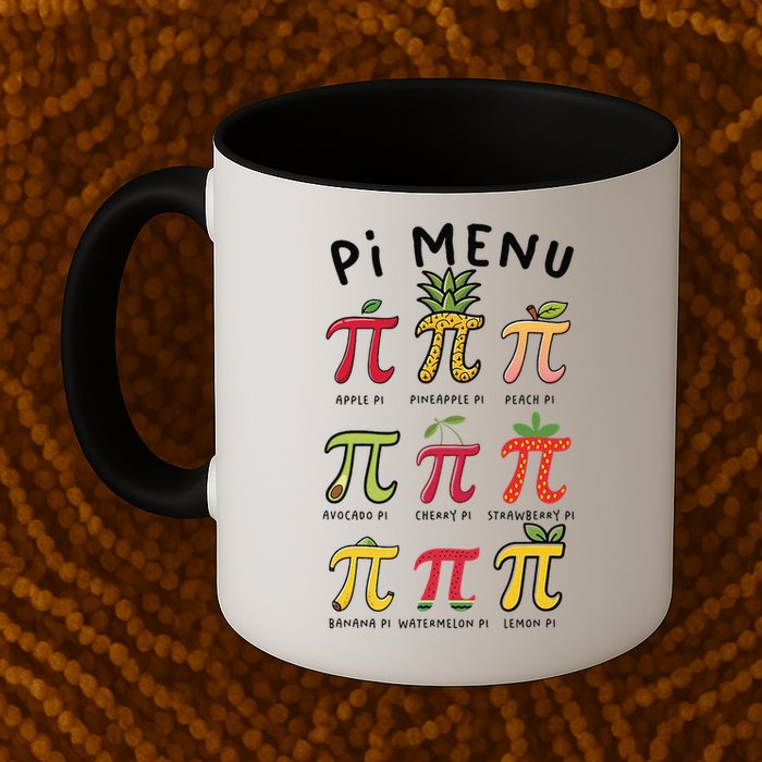Pie Menu Funny Pi Day Pi 3 Coffee Mug