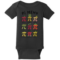 Pie Menu Funny Pi Day Pi 3 Baby Bodysuit
