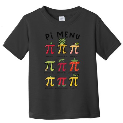 Pie Menu Funny Pi Day Pi 3 Toddler T-Shirt