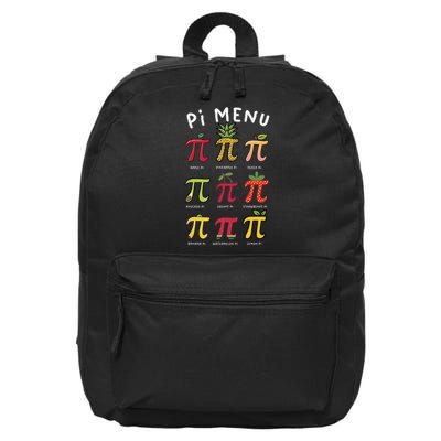 Pie Menu Funny Pi Day Pi 3 16 in Basic Backpack