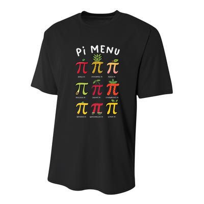 Pie Menu Funny Pi Day Pi 3 Youth Performance Sprint T-Shirt