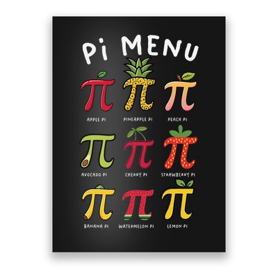 Pie Menu Funny Pi Day Pi 3 Poster