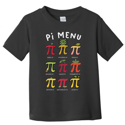 Pie Menu Funny Pi Day Pi 3 Toddler T-Shirt