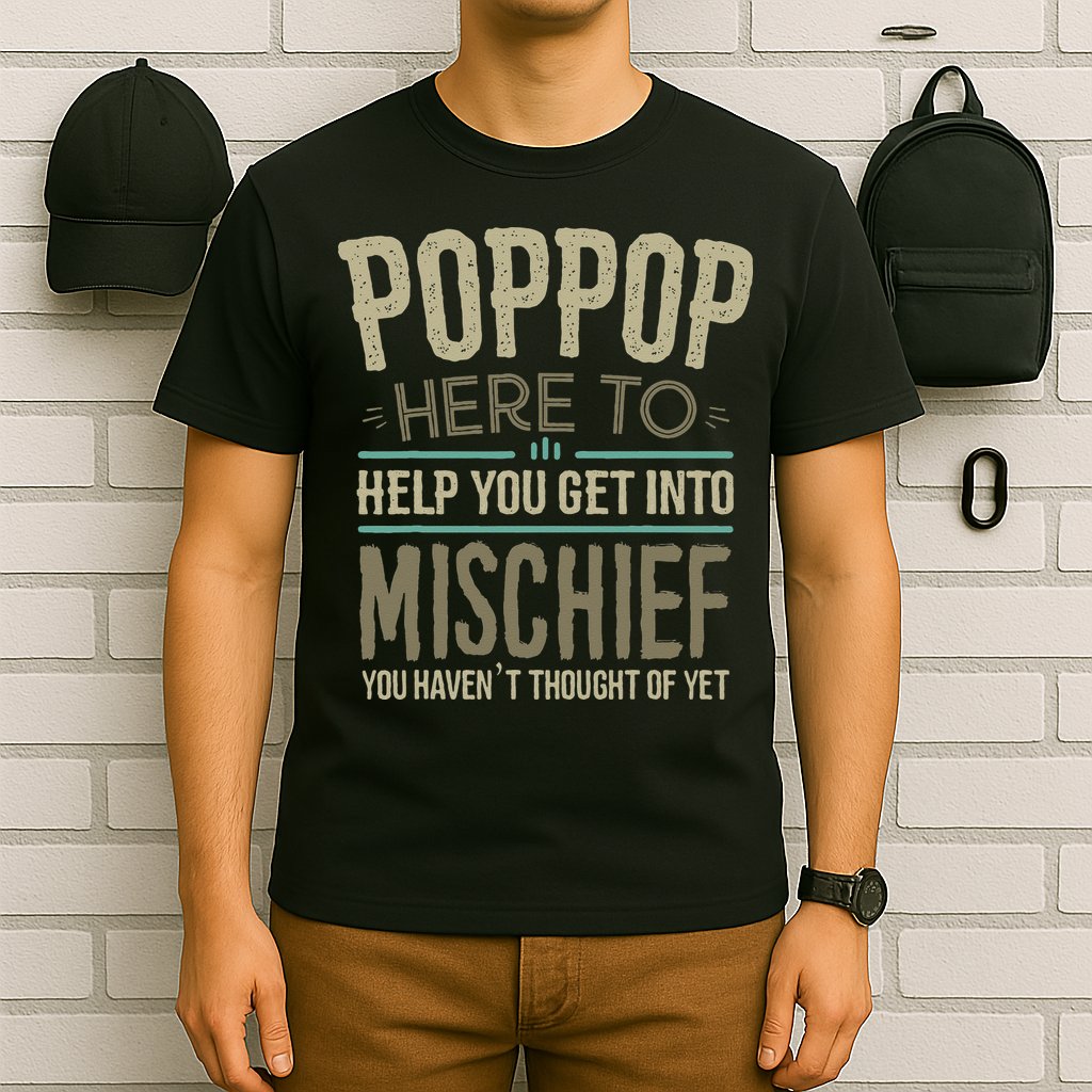 Poppop Mischief From Grandchildren Fathers Day Poppop T-Shirt