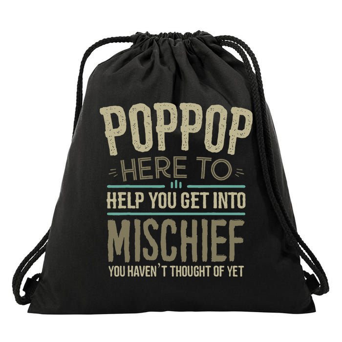 Poppop Mischief From Grandchildren Fathers Day Poppop Drawstring Bag