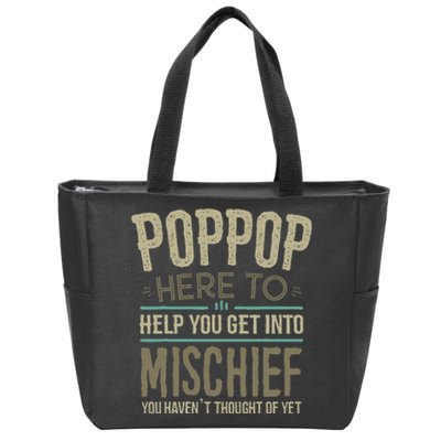 Poppop Mischief From Grandchildren Fathers Day Poppop Zip Tote Bag