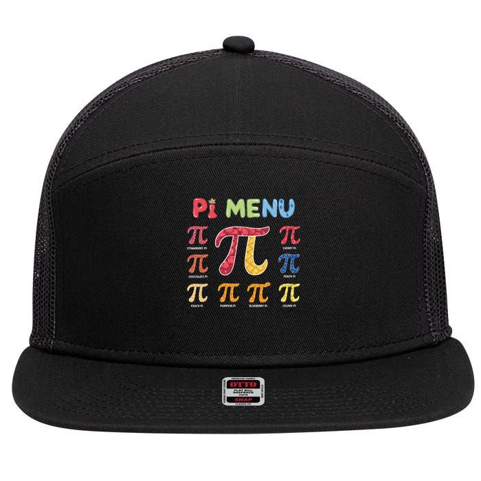 Pie Menu Funny Pi Day Pi 3 7 Panel Mesh Trucker Snapback Hat