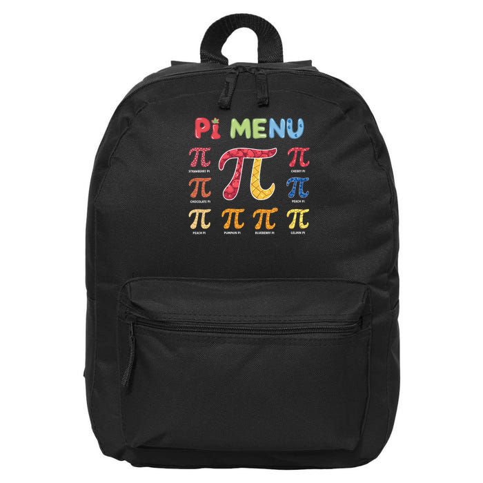 Pie Menu Funny Pi Day Pi 3 16 in Basic Backpack