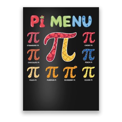 Pie Menu Funny Pi Day Pi 3 Poster