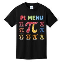 Pie Menu Funny Pi Day Pi 3 Kids T-Shirt