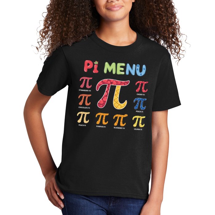 Pie Menu Funny Pi Day Pi 3 Kids T-Shirt