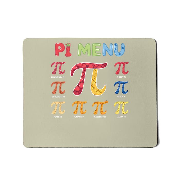 Pie Menu Funny Pi Day Pi 3 Mousepad