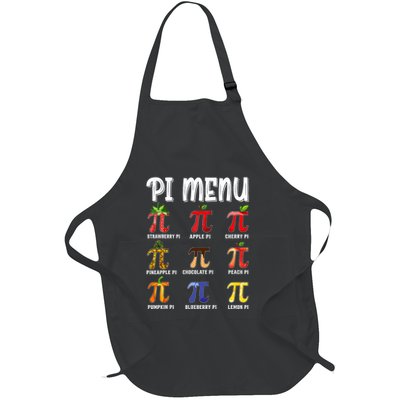Pi Menu Funny Pi 3.14 Math Teacher Pie Menu Mathematics Full-Length Apron With Pockets