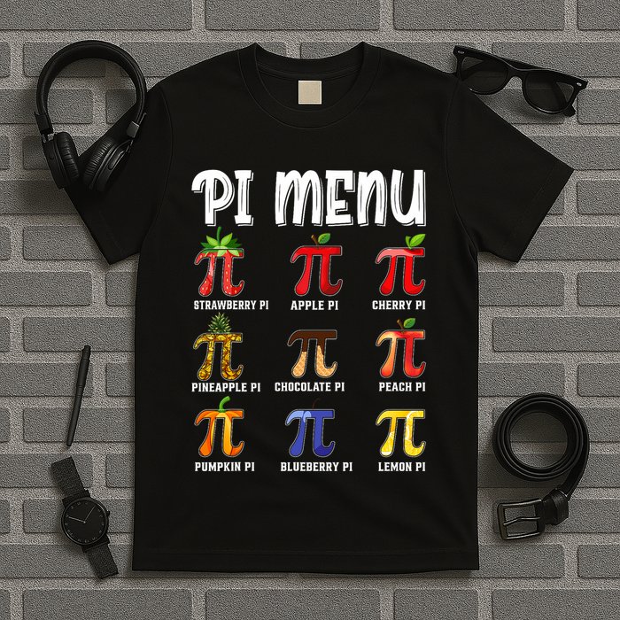 Pi Menu Funny Pi 3.14 Math Teacher Pie Menu Mathematics T-Shirt
