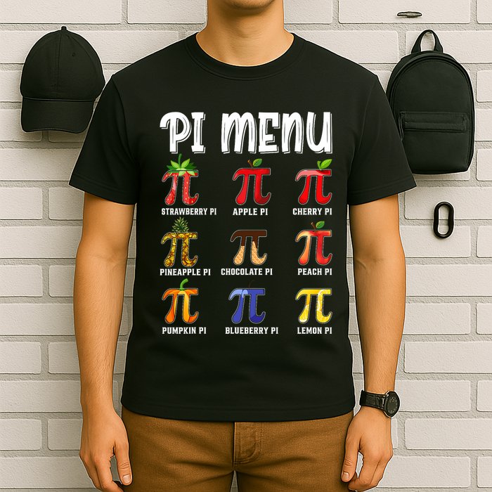 Pi Menu Funny Pi 3.14 Math Teacher Pie Menu Mathematics T-Shirt