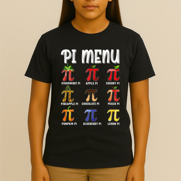 Pi Menu Funny Pi 3.14 Math Teacher Pie Menu Mathematics T-Shirt
