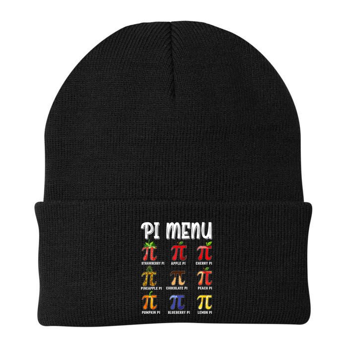 Pi Menu Funny Pi 3.14 Math Teacher Pie Menu Mathematics Knit Cap Winter Beanie