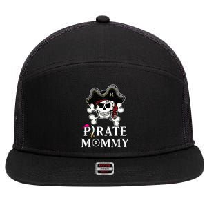 Pirate Mommy Funny Pirate Mom 7 Panel Mesh Trucker Snapback Hat