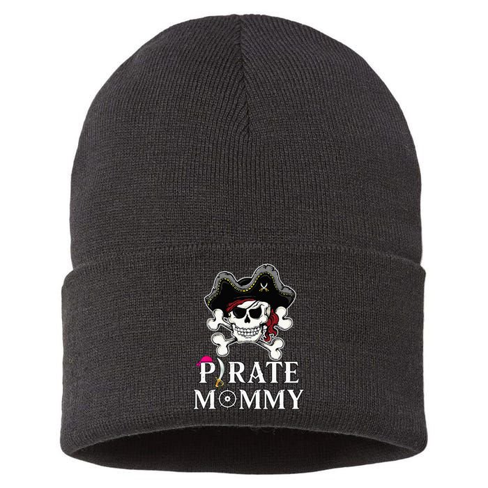 Pirate Mommy Funny Pirate Mom Sustainable Knit Beanie