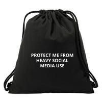 Protect Me From Heavy Social Media Use Drawstring Bag