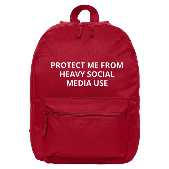 Protect Me From Heavy Social Media Use 16 in Basic Backpack