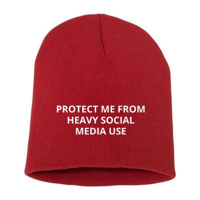 Protect Me From Heavy Social Media Use Short Acrylic Beanie