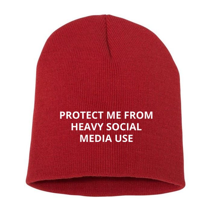 Protect Me From Heavy Social Media Use Short Acrylic Beanie