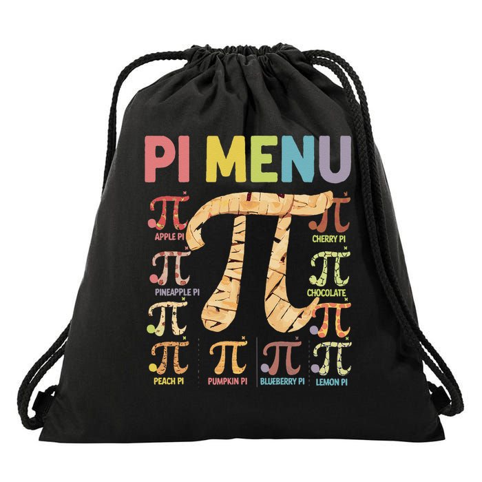 Pie Menu Funny Pi Day Pi 3 Drawstring Bag