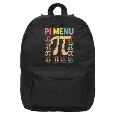 Pie Menu Funny Pi Day Pi 3 16 in Basic Backpack