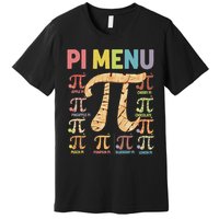 Pie Menu Funny Pi Day Pi 3 Premium T-Shirt