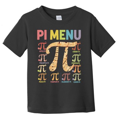 Pie Menu Funny Pi Day Pi 3 Toddler T-Shirt