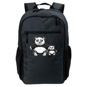 Panda Mother Father And Child Fathers Day Panda Bear Lovers Daily Commute Backpack