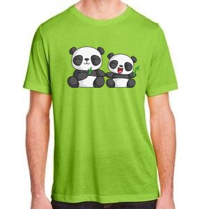 Panda Mother Father And Child Panda Bear Lovers Fathers Day Adult ChromaSoft Performance T-Shirt