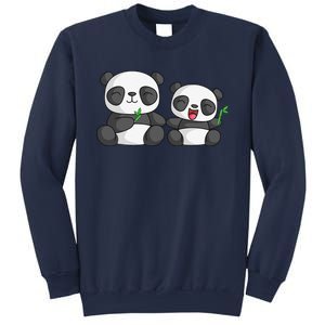 Panda Mother Father And Child Panda Bear Lovers Fathers Day Sweatshirt