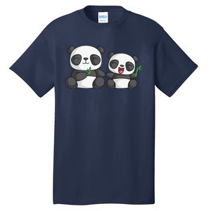 Panda Mother Father And Child Panda Bear Lovers Fathers Day Tall T-Shirt