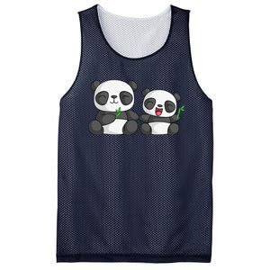 Panda Mother Father And Child Panda Bear Lovers Fathers Day Mesh Reversible Basketball Jersey Tank