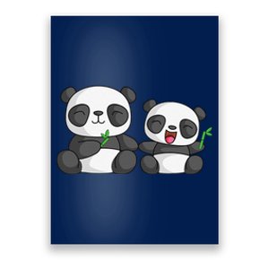 Panda Mother Father And Child Panda Bear Lovers Fathers Day Poster